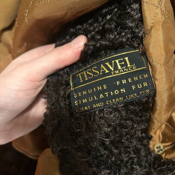 1970s Made in Israel cotton rayon French Tissavel imitation fur double breasted - Picture 15 of 16